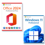 Microsoft Office 2024 Professional Plus + Microsoft Windows 11 Professional licencia para 3 PCs