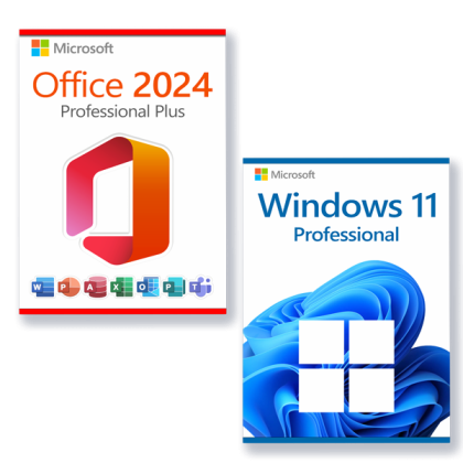 Microsoft Office 2024 Professional Plus + Microsoft Windows 11 Professional licencia para 3 PCs